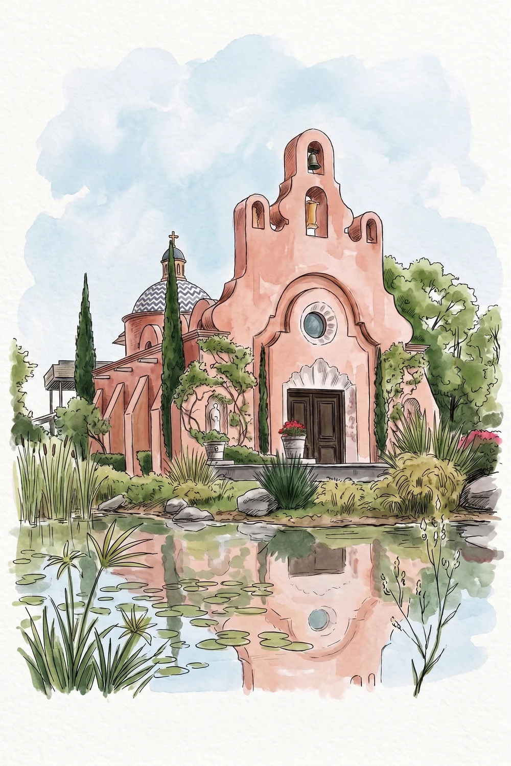 Acuarela de la Hacienda San José Lavista
